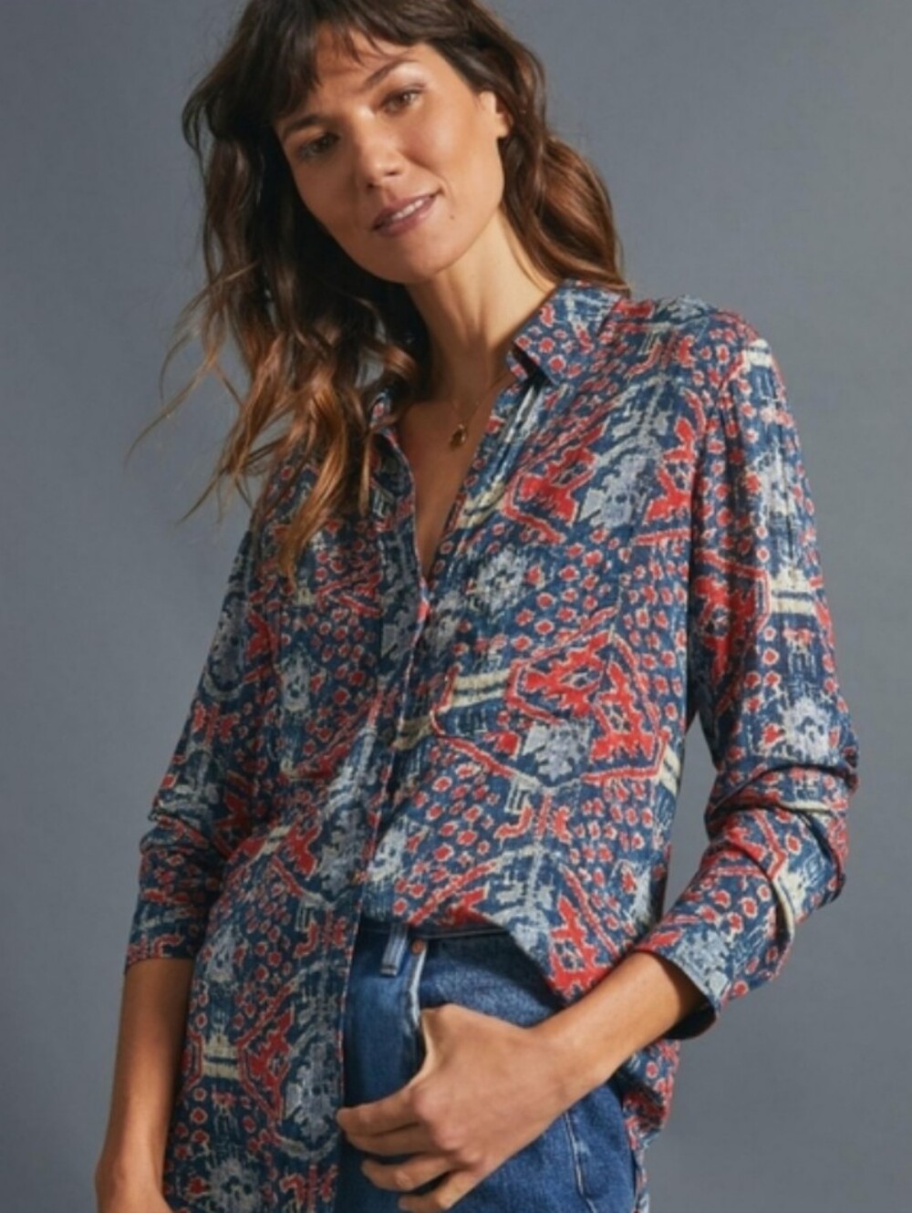 Pilcro Anthropologie Long Sleeve Button Down Blouse